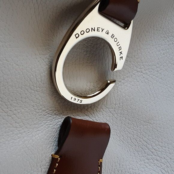 Dooney & Bourke Derby East/West Putty Leather Tote Bag Stone Gray Brown - Picture 7 of 14